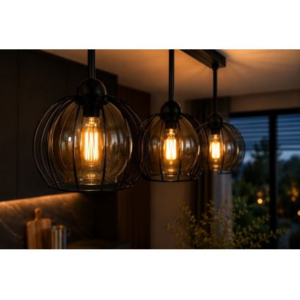Přisazený lustr SOLO BLACK 3xE27/60W/230V