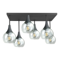 Přisazený lustr SOMA 6xE27/60W/230V černá/čirá