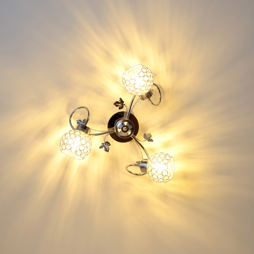 Přisazený lustr SOPHIA 3xE27/15W/230V lesklý chrom/čirá