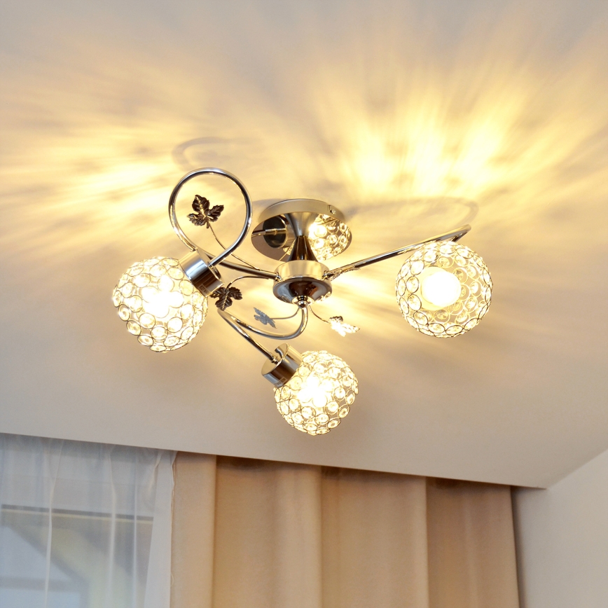 Přisazený lustr SOPHIA 3xE27/15W/230V lesklý chrom/čirá