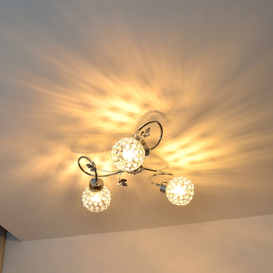Přisazený lustr SOPHIA 3xE27/15W/230V lesklý chrom/čirá