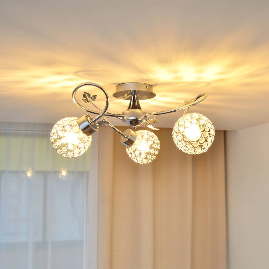 Přisazený lustr SOPHIA 3xE27/15W/230V lesklý chrom/čirá