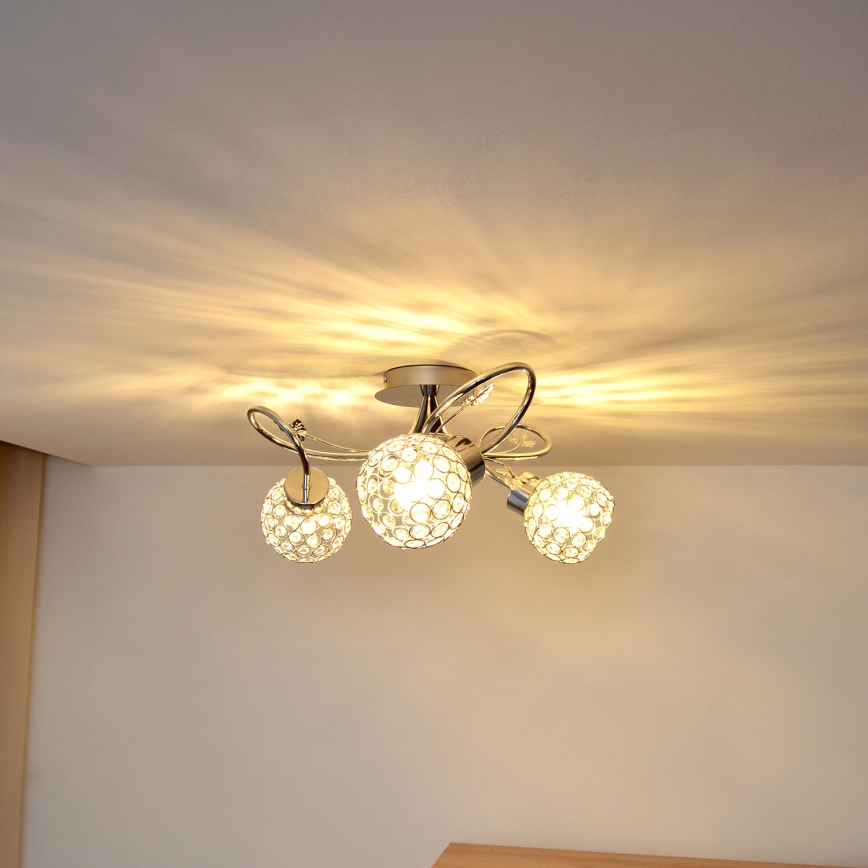 Přisazený lustr SOPHIA 3xE27/15W/230V lesklý chrom/čirá