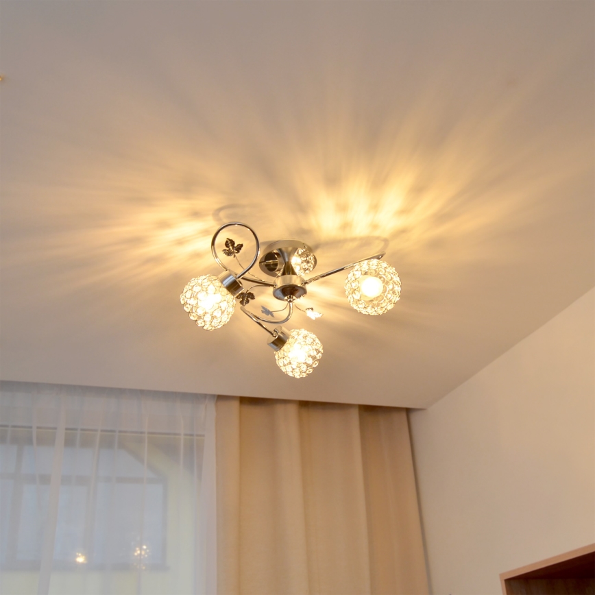 Přisazený lustr SOPHIA 3xE27/15W/230V lesklý chrom/čirá