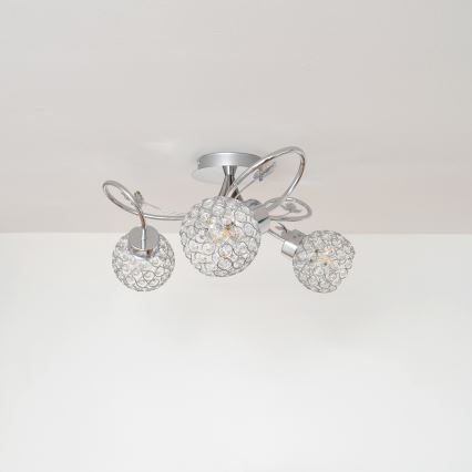 Přisazený lustr SOPHIA 3xE27/15W/230V lesklý chrom/čirá