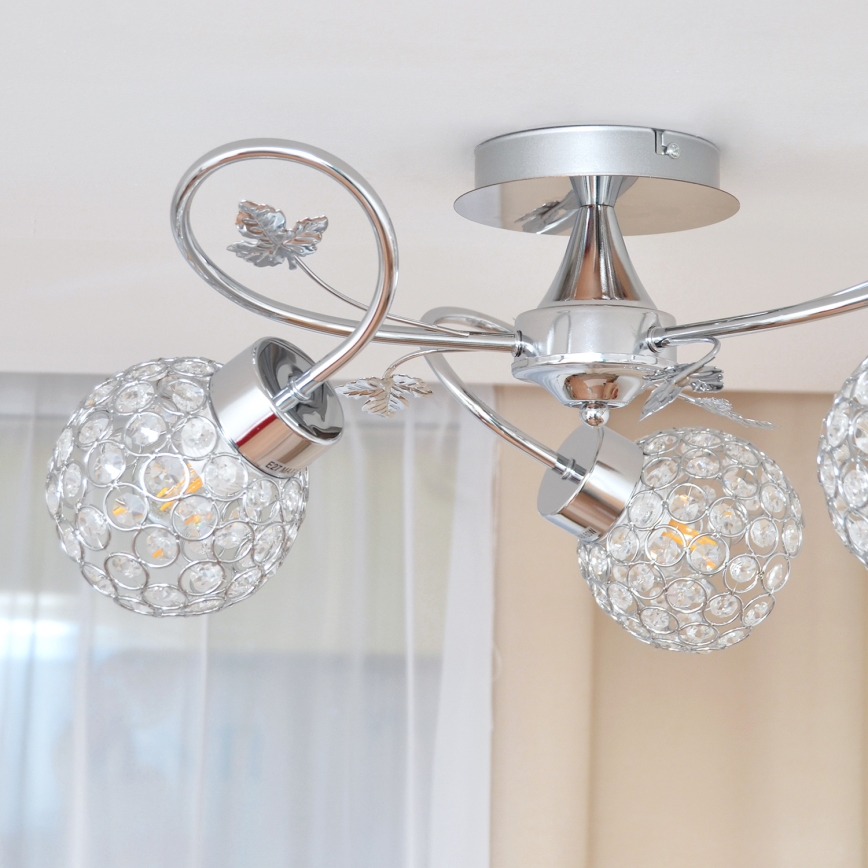 Přisazený lustr SOPHIA 3xE27/15W/230V lesklý chrom/čirá