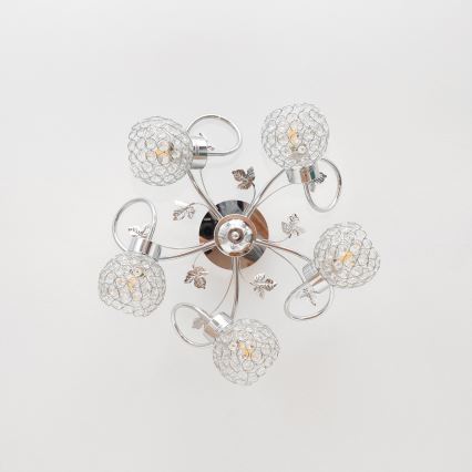 Přisazený lustr SOPHIA 5xE27/15W/230V lesklý chrom/čirá