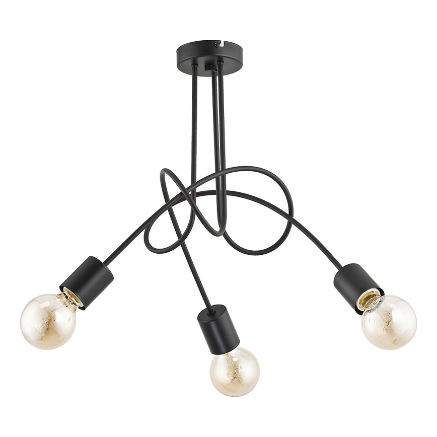 Přisazený lustr TANGO 3xE27/15W/230V černá