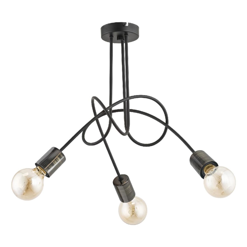 Přisazený lustr TANGO 3xE27/15W/230V černá