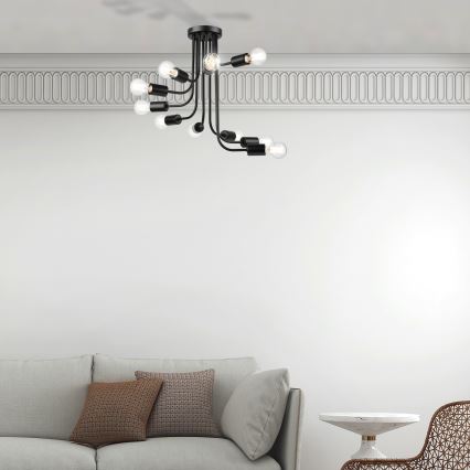 Přisazený lustr TRINITY 10xE27/15W/230V černá