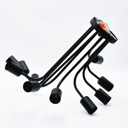 Přisazený lustr TRINITY 10xE27/15W/230V černá