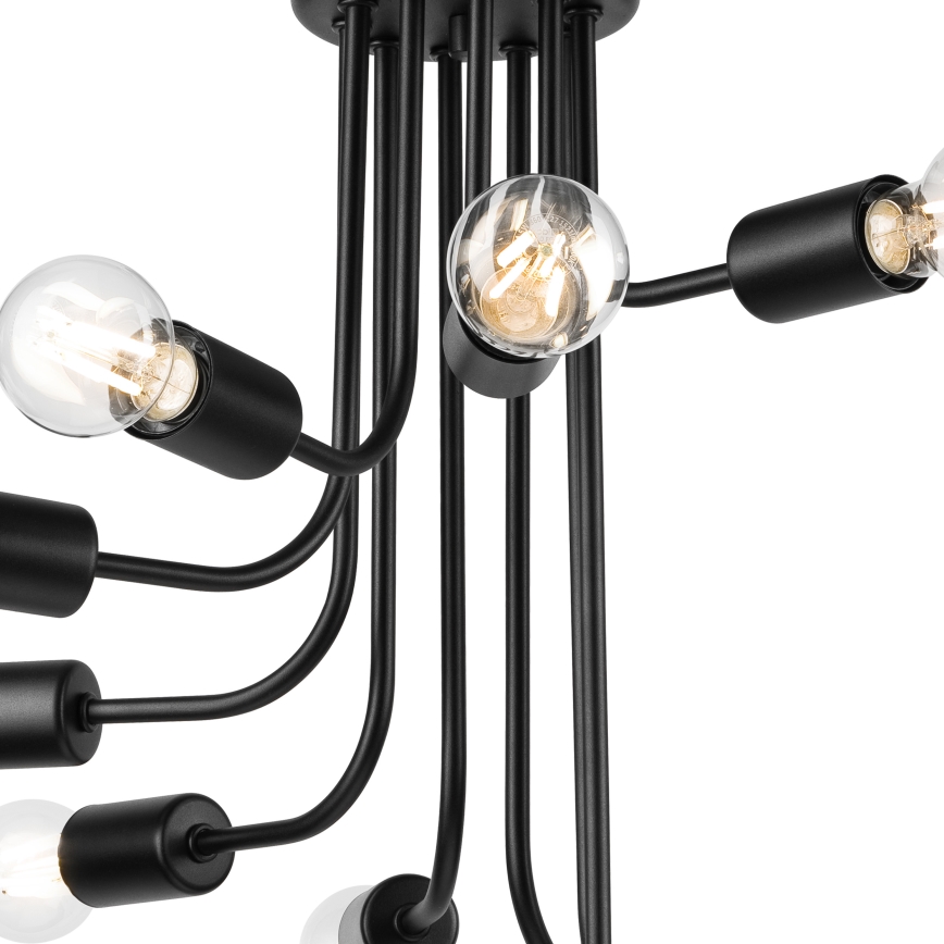 Přisazený lustr TRINITY 10xE27/15W/230V černá