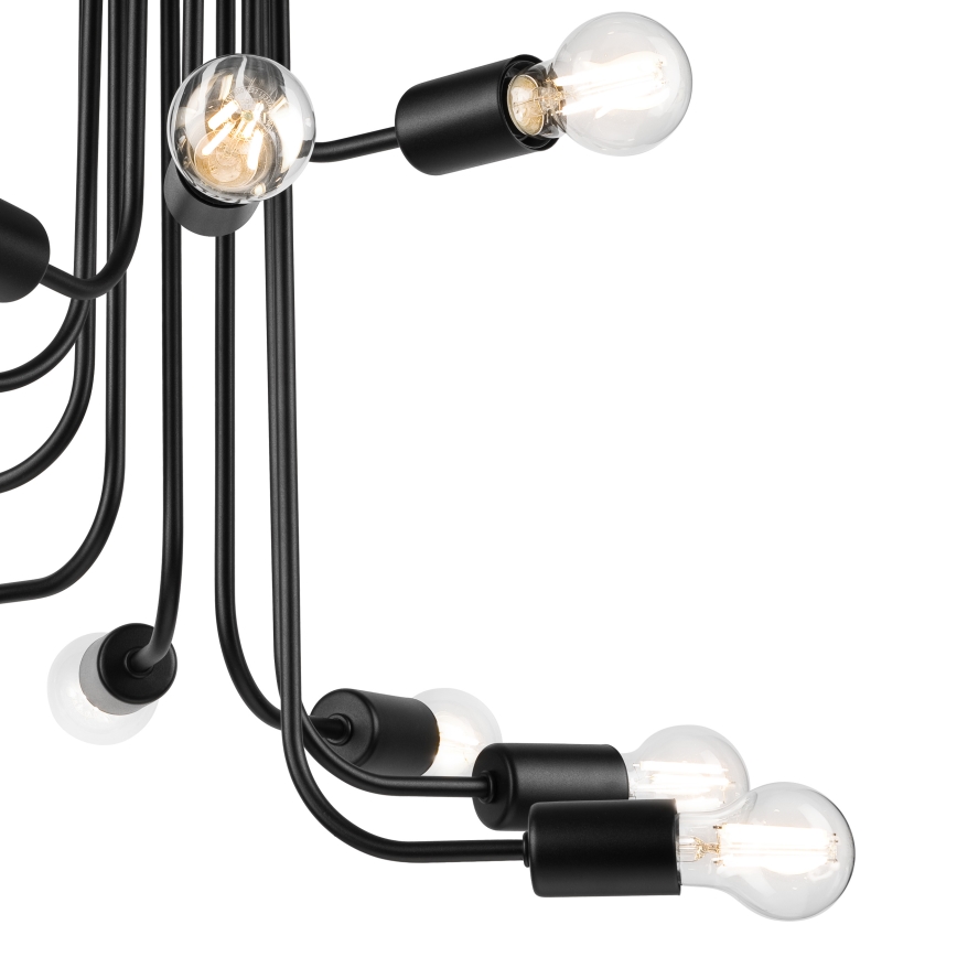 Přisazený lustr TRINITY 10xE27/15W/230V černá