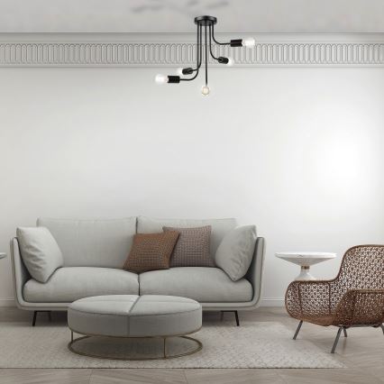 Přisazený lustr TRINITY 5xE27/15W/230V černá