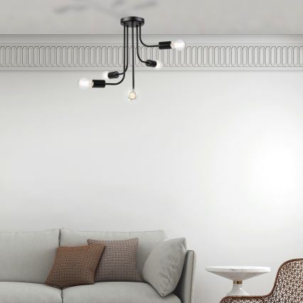 Přisazený lustr TRINITY 5xE27/15W/230V černá