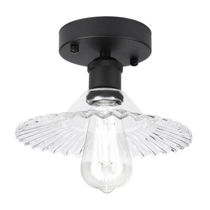Přisazený lustr TRISH 1xE27/15W/230V černá/čirá