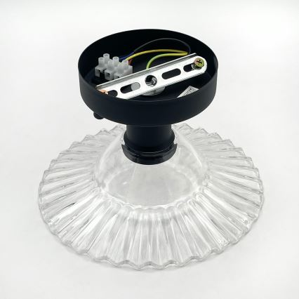 Přisazený lustr TRISH 1xE27/15W/230V černá/čirá