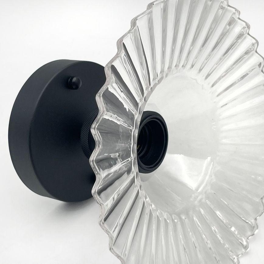 Přisazený lustr TRISH 1xE27/15W/230V černá/čirá