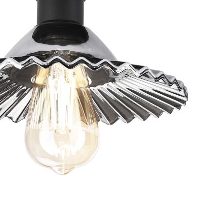 Přisazený lustr TRISH 1xE27/15W/230V černá/kouřová černá