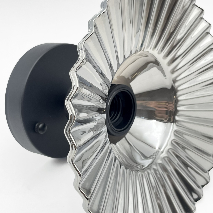 Přisazený lustr TRISH 1xE27/15W/230V černá/kouřová černá