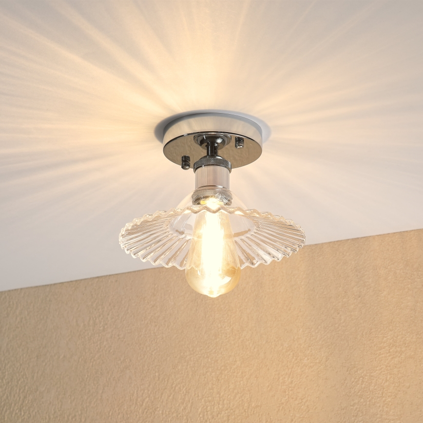 Přisazený lustr TRISH 1xE27/15W/230V lesklý chrom/čirá