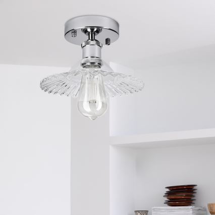 Přisazený lustr TRISH 1xE27/15W/230V lesklý chrom/čirá