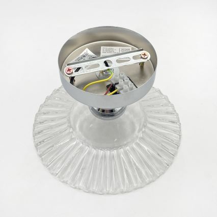 Přisazený lustr TRISH 1xE27/15W/230V lesklý chrom/čirá