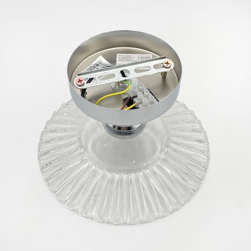 Přisazený lustr TRISH 1xE27/15W/230V lesklý chrom/čirá