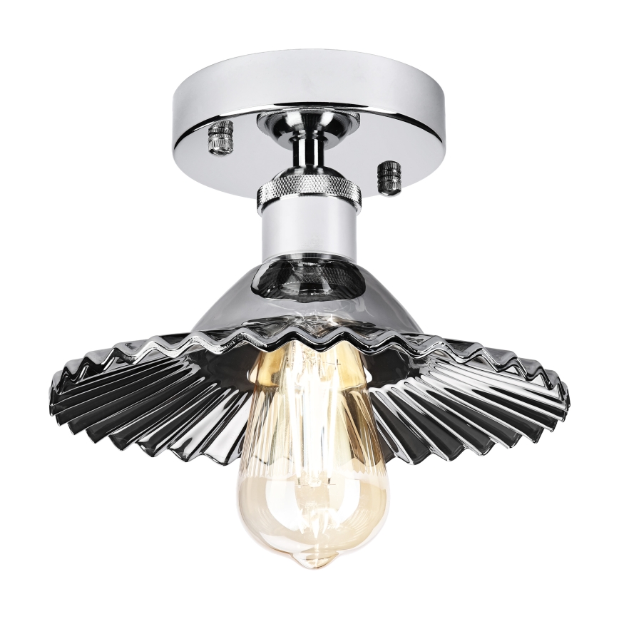 Přisazený lustr TRISH 1xE27/15W/230V lesklý chrom/kouřová černá