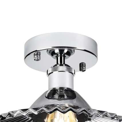 Přisazený lustr TRISH 1xE27/15W/230V lesklý chrom/kouřová černá