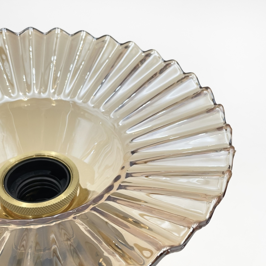 Přisazený lustr TRISH 1xE27/15W/230V zlatá/kouřová béžová