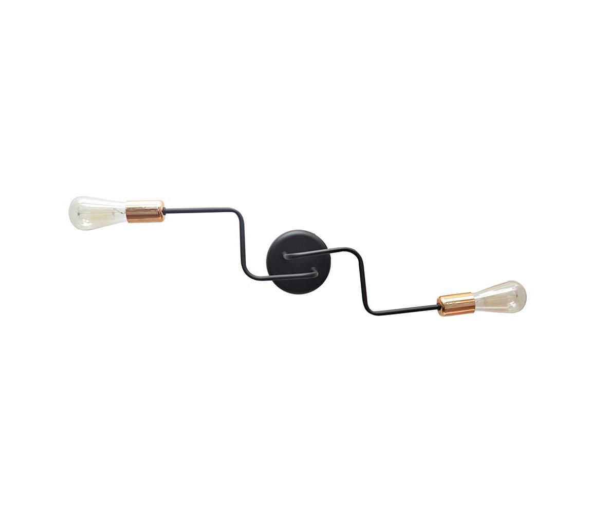 Helam Přisazený lustr TUBE 2xE27/60W/230V černá HE0557