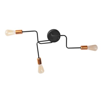 Přisazený lustr TUBE 3xE27/15W/230V černá