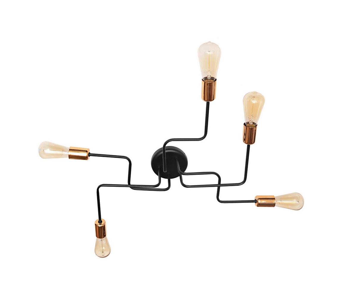 Helam Přisazený lustr TUBE 5xE27/60W/230V černá HE0560