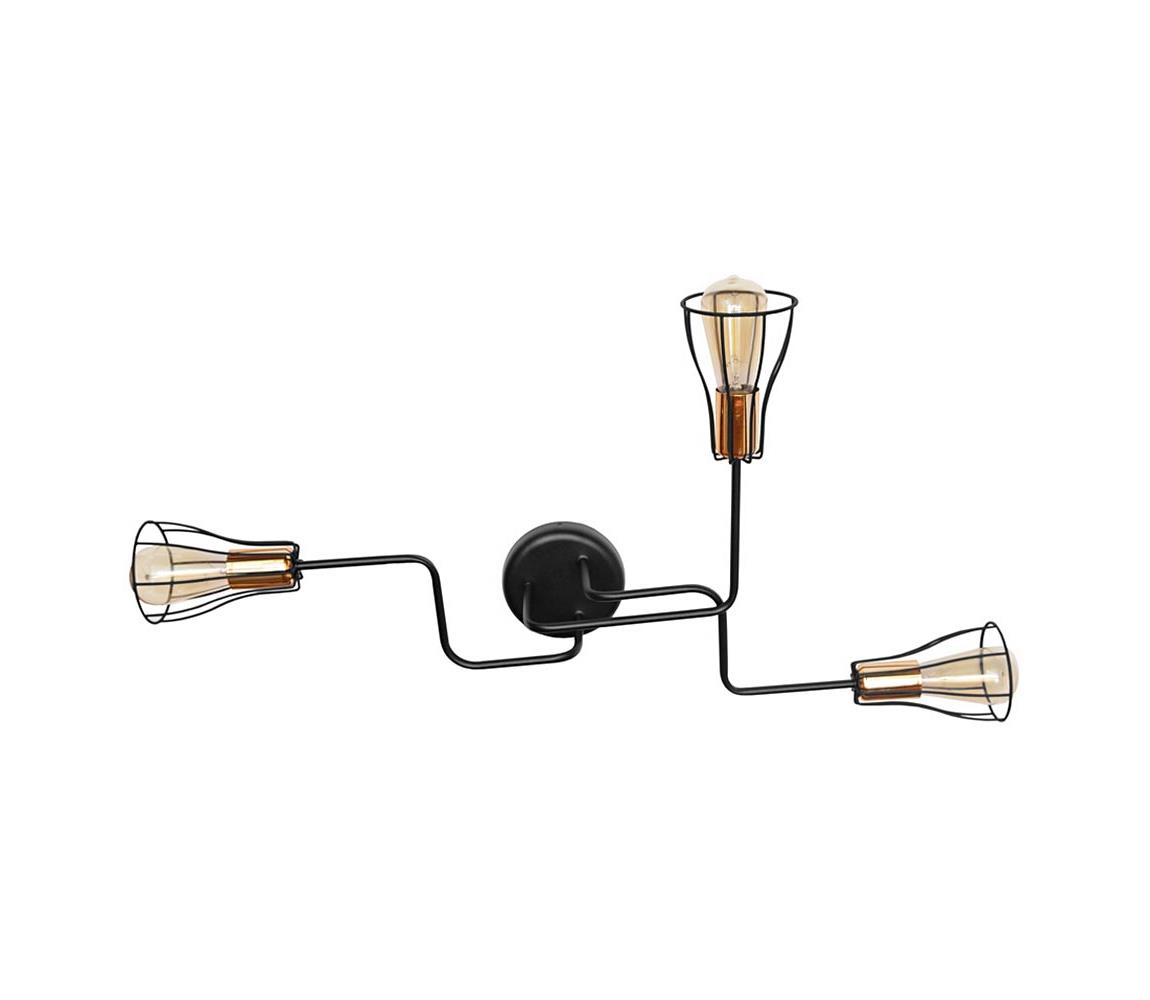 Helam Přisazený lustr TUBE II 3xE27/60W/230V černá HE0559