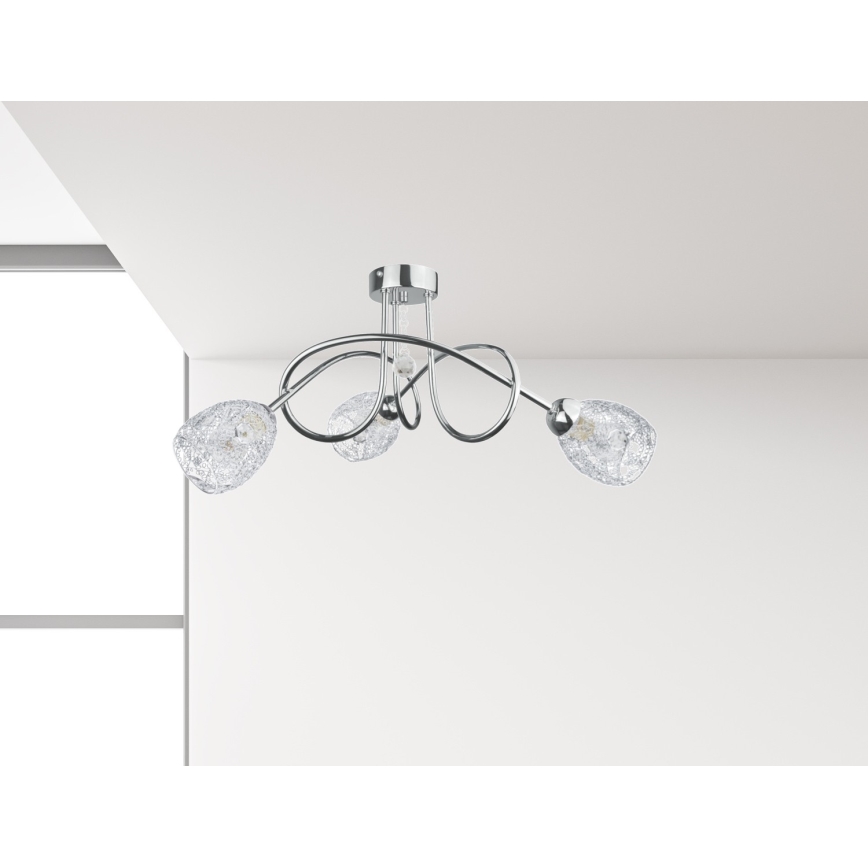 Přisazený lustr TWIST CRYSTAL 3xE14/40W/230V