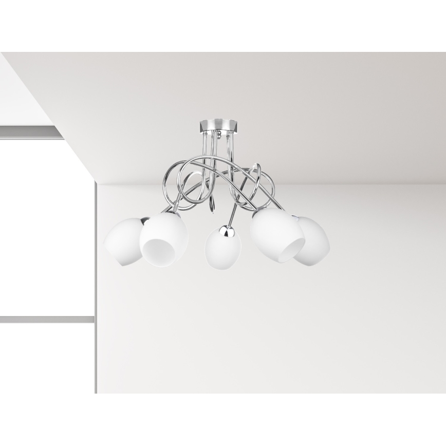 Přisazený lustr TWIST WHITE 5xE14/40W/230V