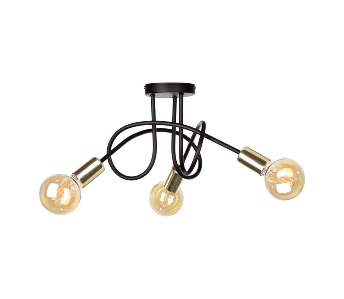 Namat Přisazený lustr UMBA 3xE27/60W/230V černá/zlatá NA0255