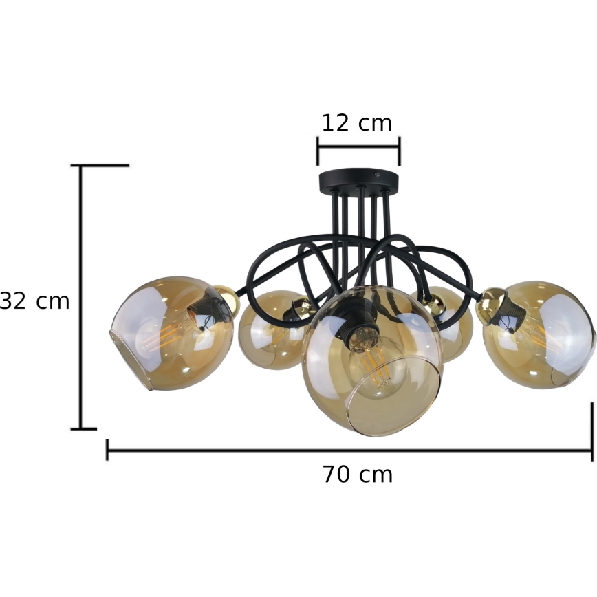 Přisazený lustr VENUS GOLD 5xE27/60W/230V