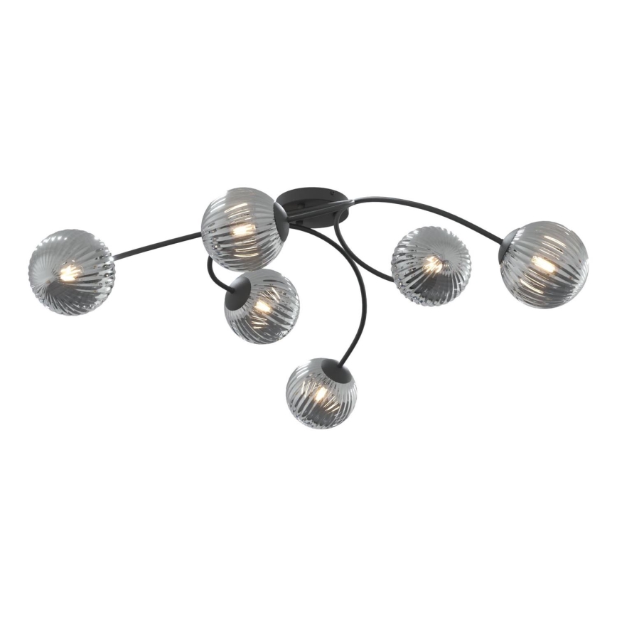 Přisazený lustr VIBRA 6xE14/10W/230V černá/šedá