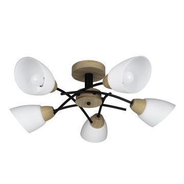 Přisazený lustr VILETTA 5xE27/40W/230V dub