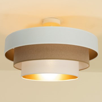 Přisazený lustr WENTA 1xE27/60W/230V pr. 50 cm bílá/hnědá