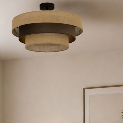 Přisazený lustr WENTA 1xE27/60W/230V pr. 50 cm juta/hnědá