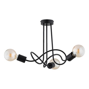 Přisazený lustr WINGO 3xE27/15W/230V černá