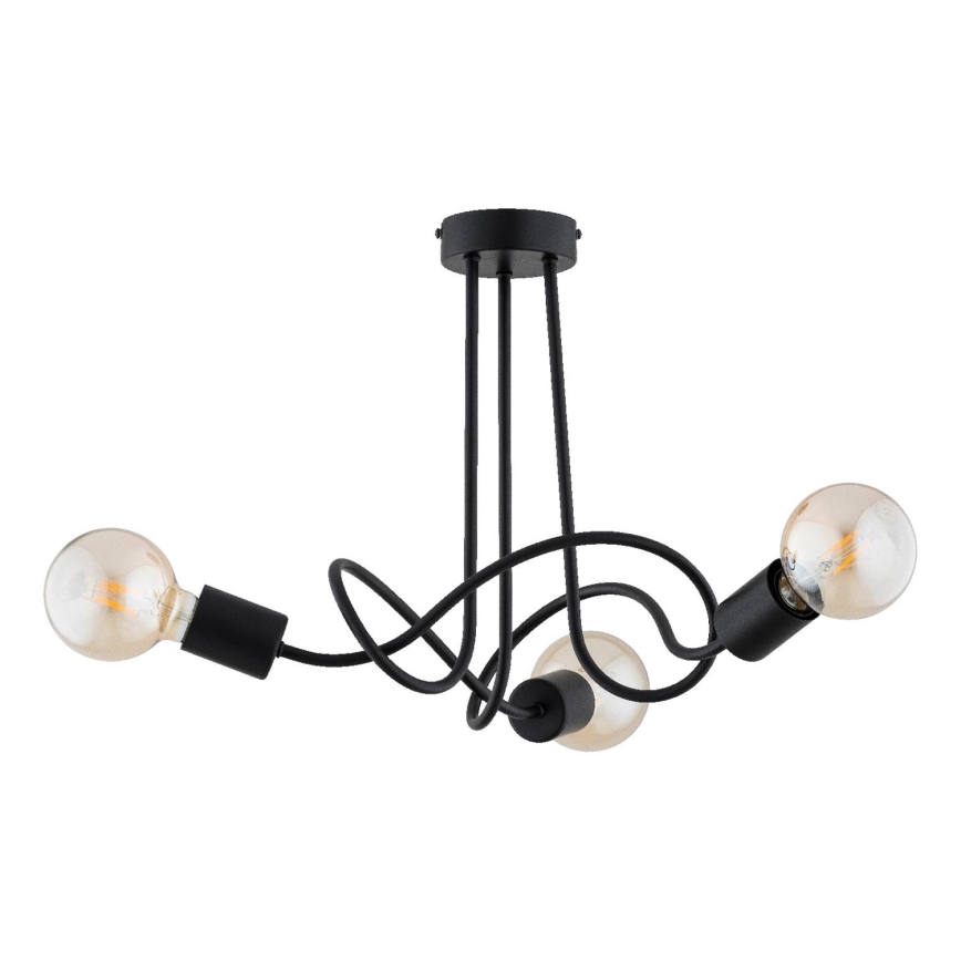 Přisazený lustr WINGO 3xE27/15W/230V černá