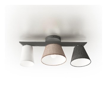 Přisazený lustr YOKE 3xE14/40W/230V šedé dřevo