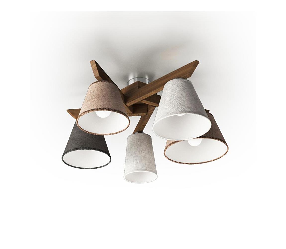 Light4home Přisazený lustr YOKE 5xE14/40W/230V dub LH0305