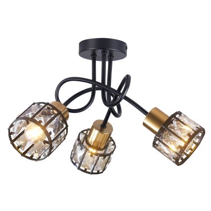 Přisazený lustr ZAHARA 3xE27/10W/230V černá