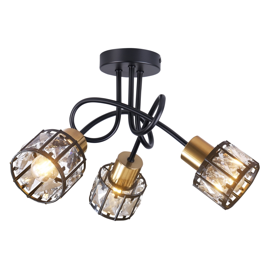 Přisazený lustr ZAHARA 3xE27/10W/230V černá
