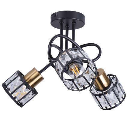 Přisazený lustr ZAHARA 3xE27/10W/230V černá